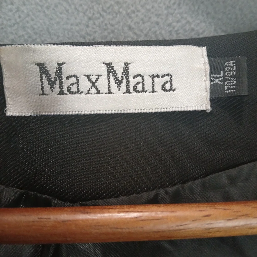 Max Mara Blazer Jacket Womens XL Black Lined Formal Single Breasted‎ Shawl Lapel